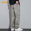 JEEP Men's Loose Straight-Leg Cotton Blend Cargo Pants