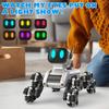 SIMREX Robot Dog RC Stunt Car Toys - Gesture Sensing Remote Control Car with Mecanum Wheels, LED Eyes, 3 Sound Effects, Birthday Gift for Kids Boys