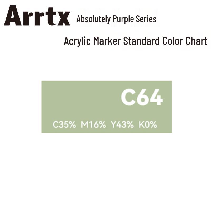 Arrtx Ataishi Akrylový marker s měkkým hrotem, Jeden kus, Absolutní fialová, Styl A/B, 30 barev, Voděodolný, Rychleschnoucí, Krycí.