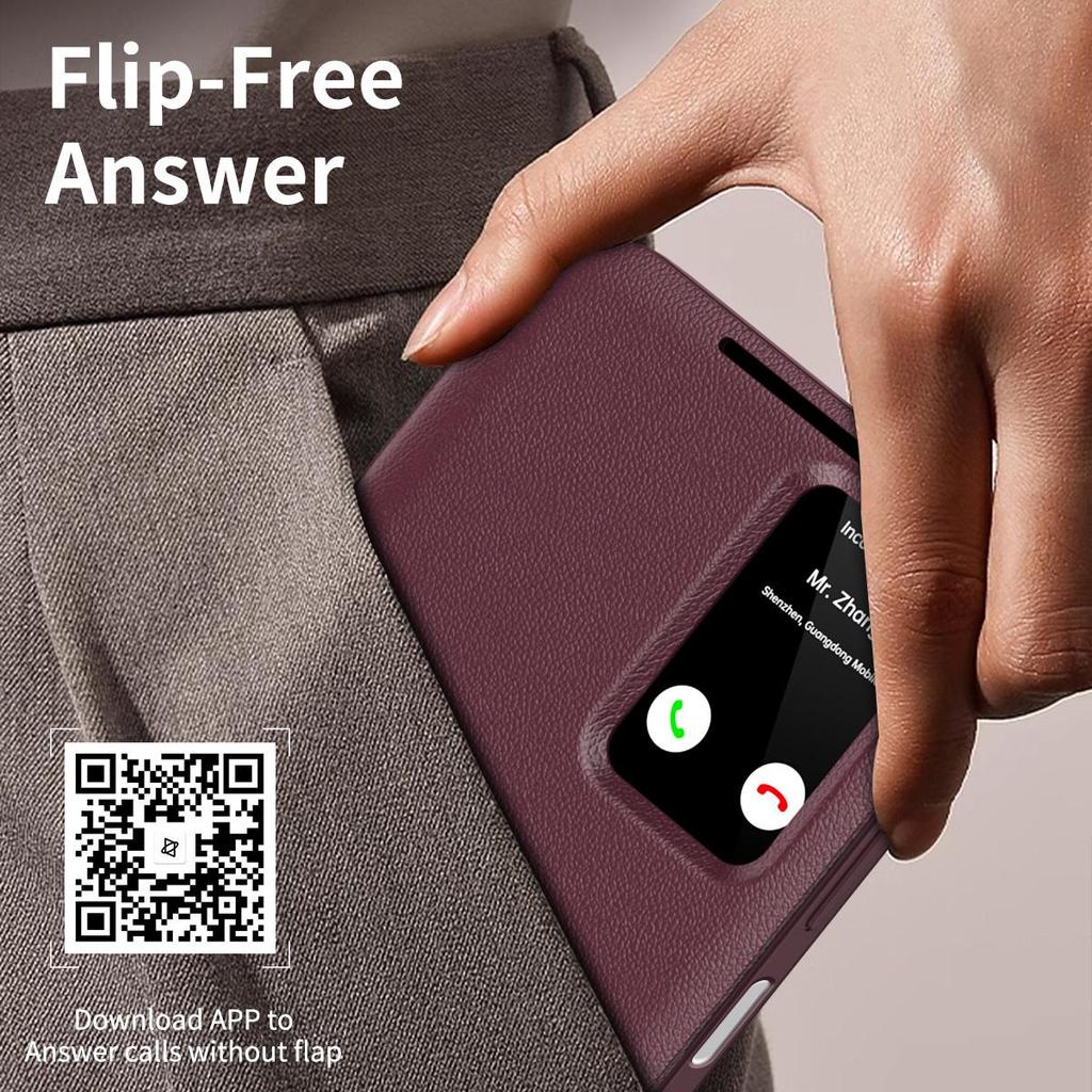 For Samsung Galaxy A16 A56 A55 A17 A37 A57 Smart Window Case, APP Wake Up/Sleep, Wallet Phone Protect Cover Card Pocket Holder Case