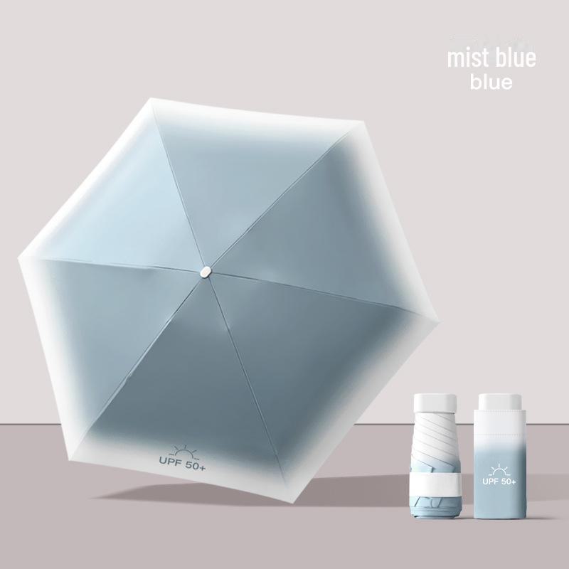 Compact 50% Folding Women's Sun and Rain Umbrella - Anti-UV, Gradient Mini Sunshade