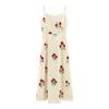 French Floral Suspender Skirt Women's Summer Retro Rose Temperament Satin Dress Sleeveless Fashion Long Skirt