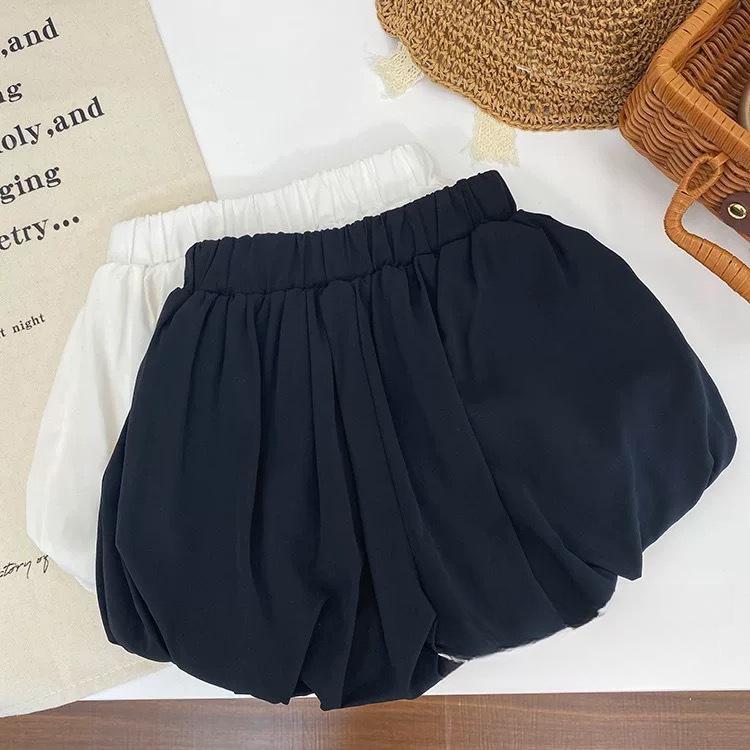 Dívčí šortky Dětské kalhoty poupě K dýňové kalhoty Nadýchané Dívčí jednobarevné Lucernové kalhoty Dívčí letní tenké šortky