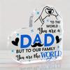 Bästa Pappa Någonsin Present - Akrylhjärtaformad Minnessak med Graverat Meddelande 'till Världen Är Du En Pappa', Blå & Svart Stjärndesign - Födelsedag, Jul