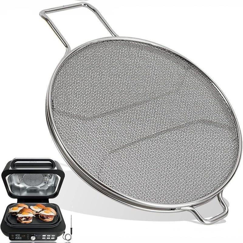 Wielorazowa osłona przeciwbryzgowa ze stali nierdzewnej do frytkownicy beztłuszczowej, do Foodi Smart Xl Pro 7-w-1 Grill wewnętrzny Ag300/Ig601/Ig651