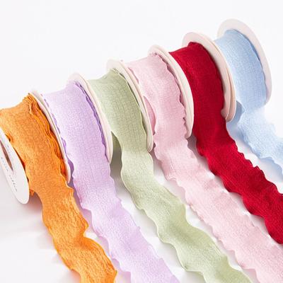 Decor Sewing Craft Supplies Linseed Wrapping Yarn Band Flower Packaging Wrinkled Cotton Ribbon