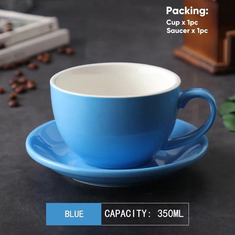 

Чашки для латте 350 мл, керамическая кофейная чашка и набор блюдец, керамическая кружка для завтрака, молочная кружка, послеобеденная чашка, фарфоровые кружки для воды оптом 350ml