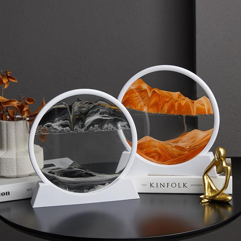 Ozdoby s tekutým pískem, Ozdoby do obývacího pokoje, Kreativní 3D stereoskopické obrazy s přesýpacími hodinami, Dynamické domácí dárkové dekorativní ozdoby s přesýpacími hodinami