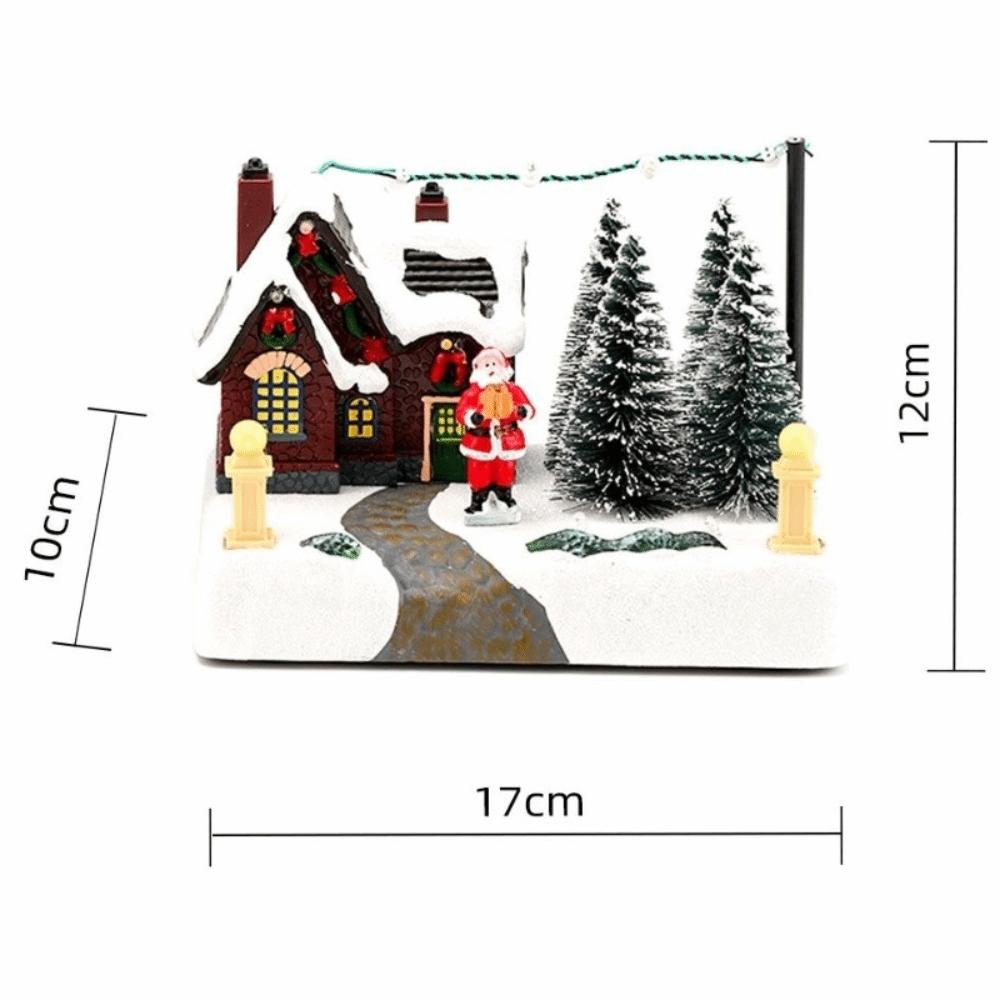 LED Light Up Village Xmas Lighting Music Box DIY Xmas Octave Box for Holiday Home Decor