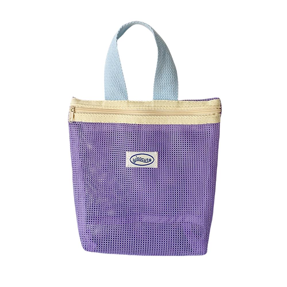 INS Summer Solid Color Tote Bag Fashion Korean Style Small Item Storage Bags Organizer Travel Makeup Pouch Portable Beach Bag