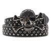 Retro Snake Print Rhinestone Skull Buckle Unisex Jeans Belt - Hip Hop Punk Fashion