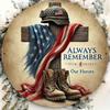Metal Patriotic Wall Art Sign Remember Our Heroes 7.8x7.8 Inch 2D Flat Print Home Bar Cafe Decor