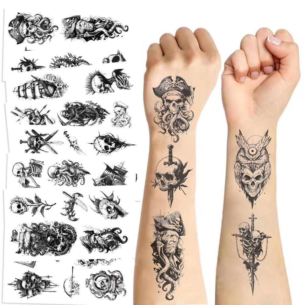 

Новые наклейки-татуировки серии «Пиратский череп» Водонепроницаемые Подарок для вечеринки Веселые Сделай сам Веселое лицо Pirate Skull Series (10 sheets/pack)