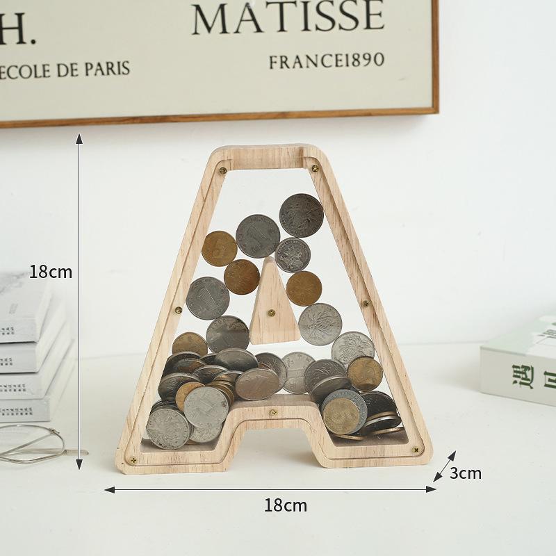 Прозрачная копилка «Любовь», красный конверт, деревянная копилка для детей