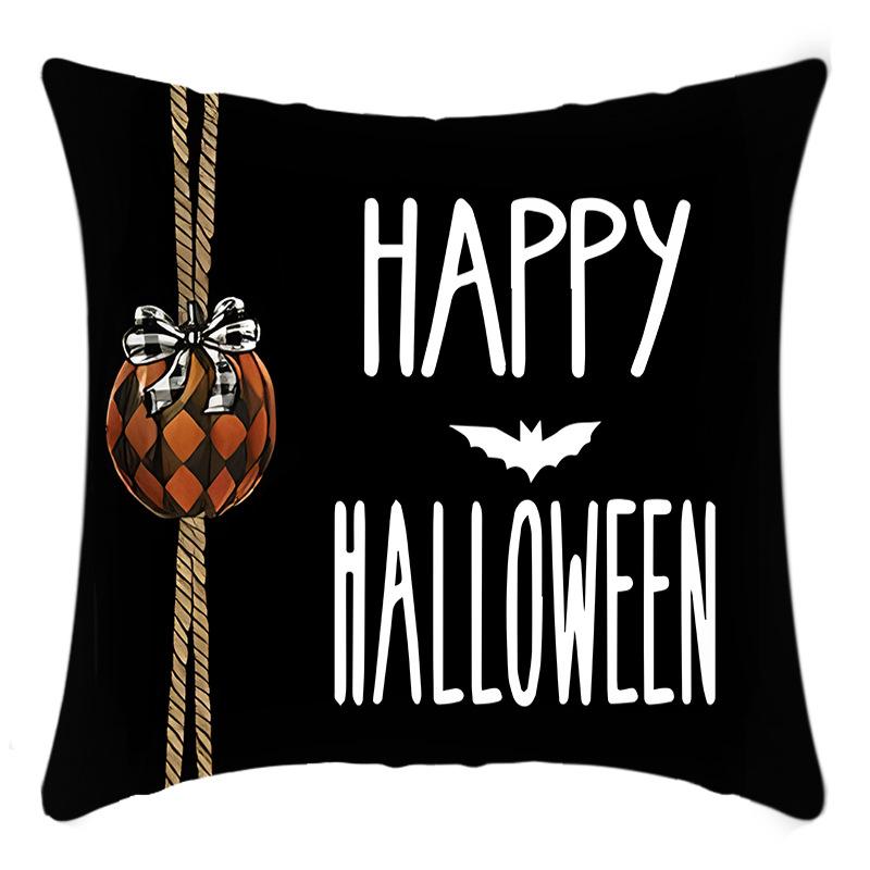 Polyester Pillowcase Four-piece Halloween Themed Skull Black Cat Pumpkin Ghost Festival Party Pillowcase