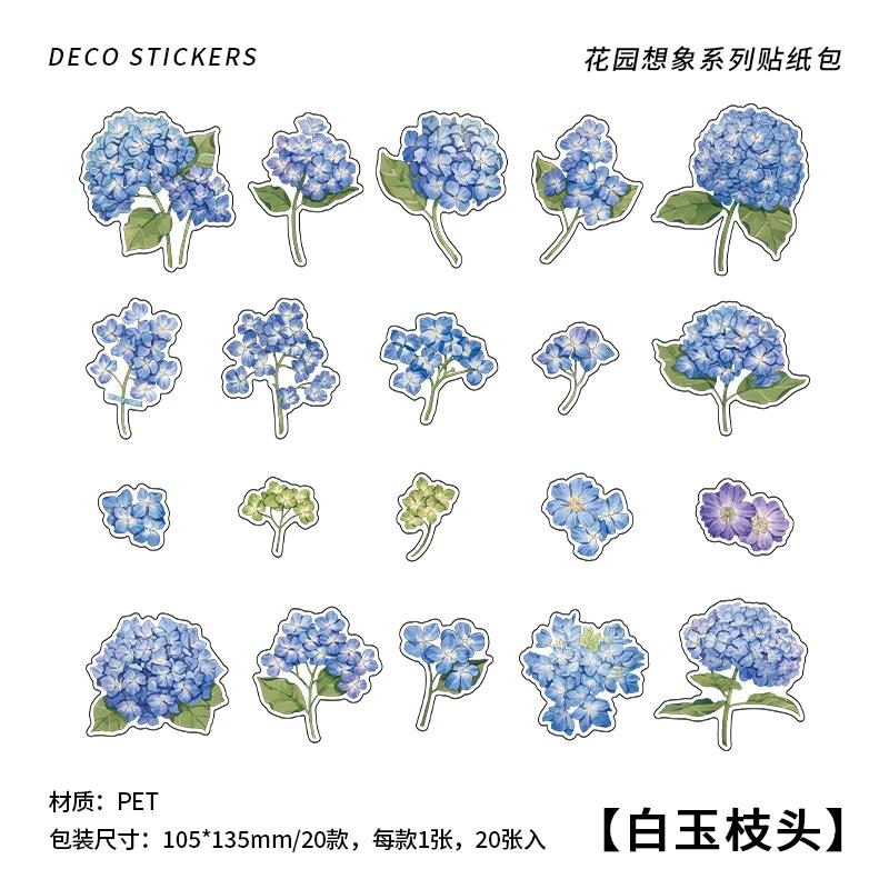 Rose Garden Theme Stickers, 20 pieces per pack, pet stickers, collage, scrapbooking background decorations, DIY crafts