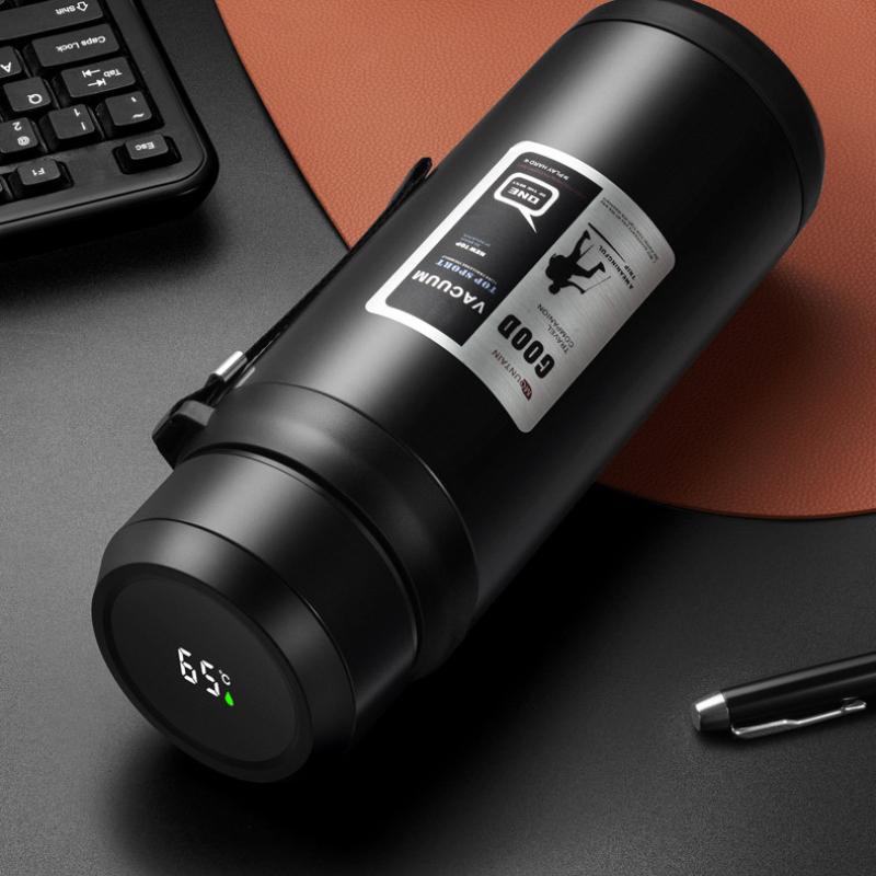 Intelligent Temperature Measurement  Insulation Cup  1000ml Vacuum Flasks Portable Stainless Steel Thermos Cup Water Bottle Office Thermos Cup