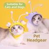 Warm Plush Headgear Cat Bee Headdress with Teaser Stick Hat Pet Cosplay Headwear  Cosplay Party