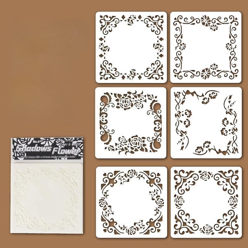 4/6pcs/set Floral Butterfly Stencil Templates for Scrapbook Wall Small Creative Design DIY Decor Stencils for Painting and Decor