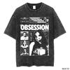 Obsession Movie Hooror Oversized T Shirt 100 Cotton Vintage Washed Tshirt for Men Women Hiphop Streetwear OBS3