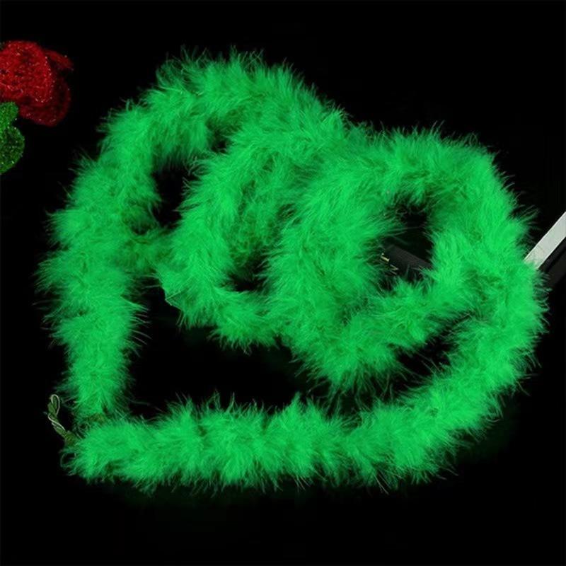 2PCS 2M Christmas Tree White Feather Boa Strip Xmas Ribbon Party Garland Decoration Apparel Fabric DIY Craft