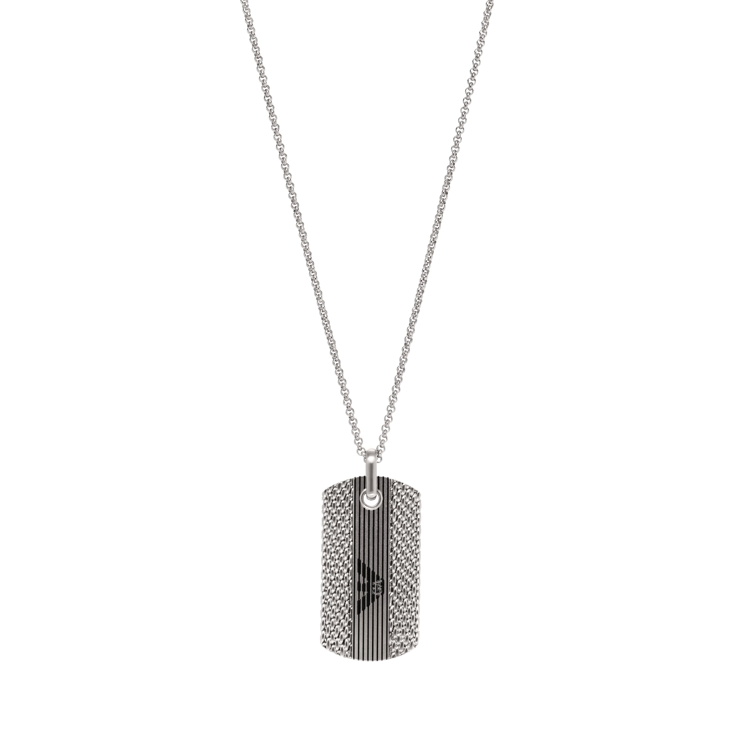 

Emporio Armani Men s Stainless Steel Pendant or Chain Necklace, One Size, Stainless Steel, No Jewels