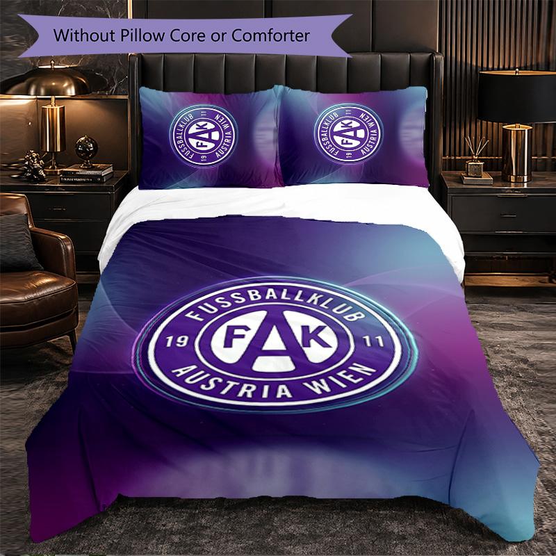 Austria Wien FC Themed Bedding 3Pcs Duvet Cover Set Decorative Bed Linen For Teen Room Home Decoration
