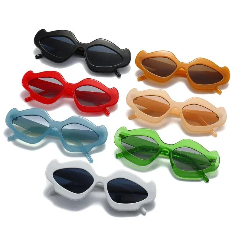 Vintage Flower Women Sunglasses Stylish Irregular Shape Gradient Shades Trendy Luxury Brand Design Party Eyewear