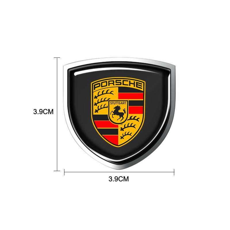 1Pcs 3D Metal Auto Door Shield Emblem Car Body Badge Sticker Styling For Porsche Boxster Cayenne Panamera Macan Cayman 911 918 996 917 991