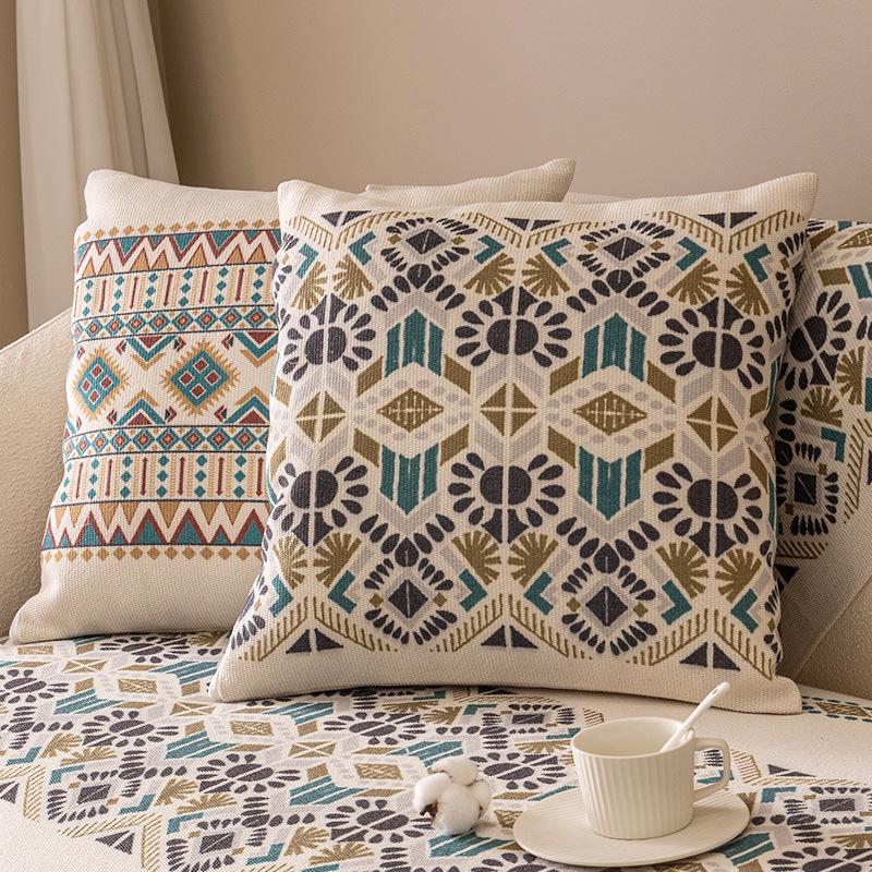 Cotton and Linen Nordic Light Luxury Sofa Cushion Sofa Towel Cover Cloth Cover Cover Leather Non-Slip Four Seasons Universal Cushion Simple