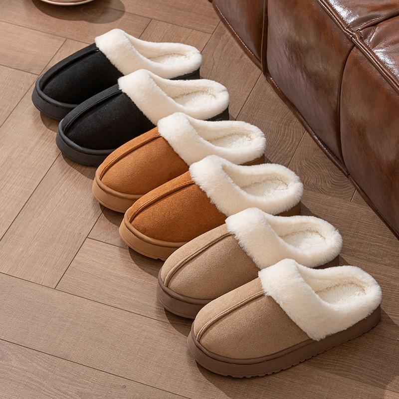 New autumn and winter cotton slippers women's home household couple indoor and outdoor warm thick-bottomed fluffy slippers men