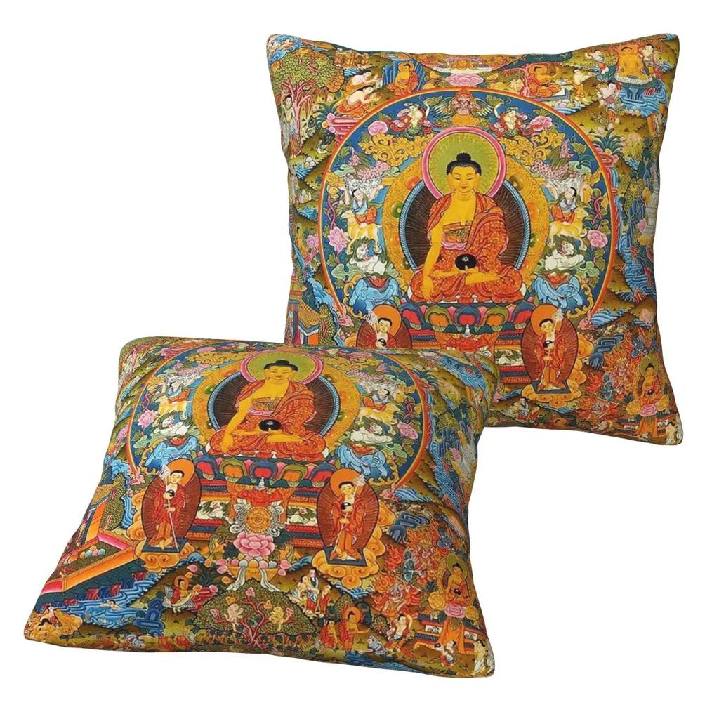 Tantric Buddhist Deity Buddhism God Buddha 2 Pcs Square Pillowcase Pillow Cover Cushion Throw Pillow For Home Car