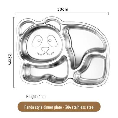 Ruhun 304 Stainless Steel Kids Panda Dinner Plate Set