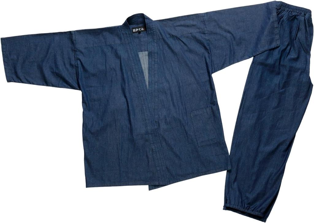 Edoten Men's Samue Denim, 4.5 Oz. Lightweight Denim (100% Cotton), Soft with Pre-Dyed Fabric, Navy Blue, Size 3L