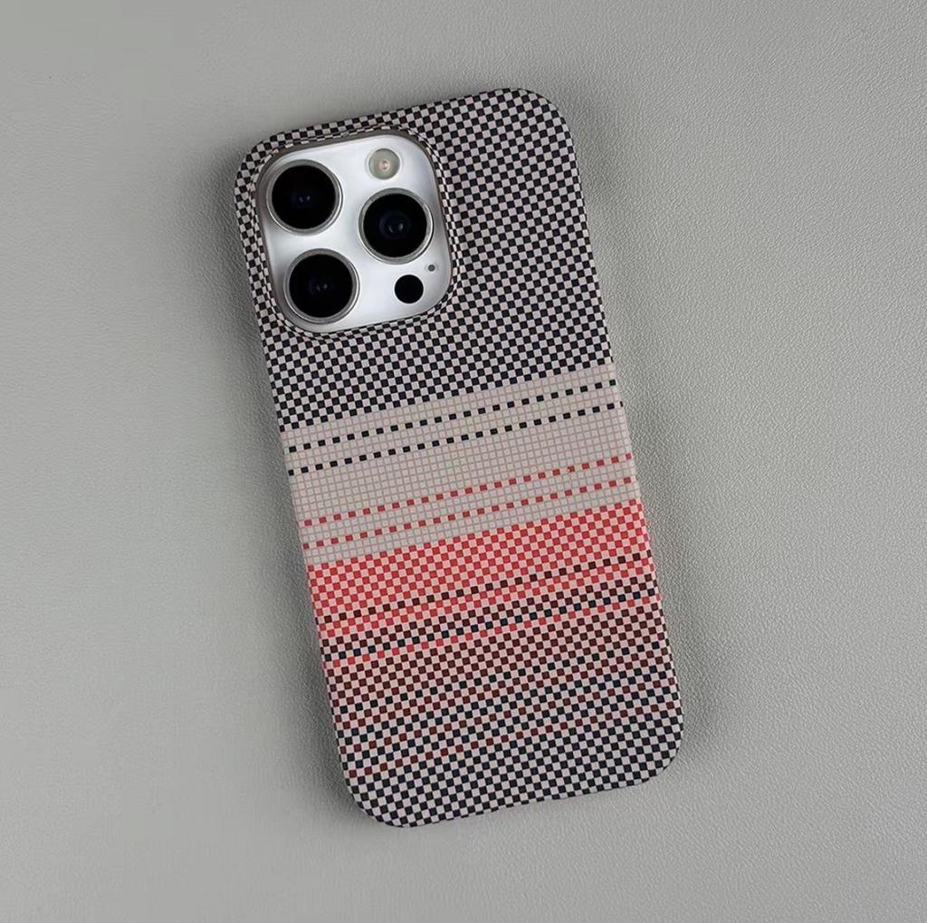 Kevlar Magnetic Case for iPhone 17 Pro Max - Sunset Mountains Design, Thin, Lightweight, Anti-drop