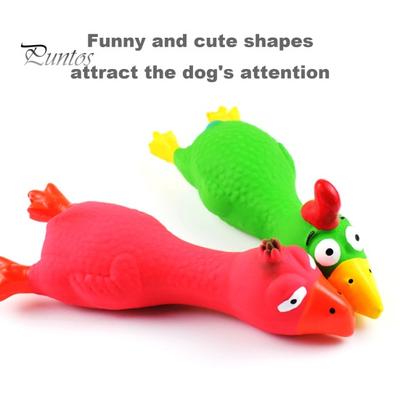 Latex Chicken Dog Toy with Sound Boredom Relief Teeth Cleaning Molar Toy Bite-Resistant Funny Squeaky Chicken Dog Chew Toy