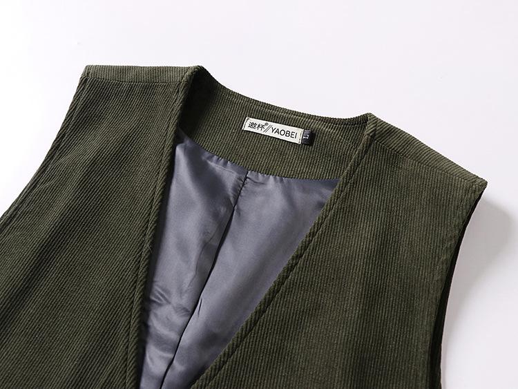 Retro Britische Übergröße Mehrere Taschen Kord Cord Corduroy Fischgrät Casual Schmal Geschnitten Hochzeits Herrenweste