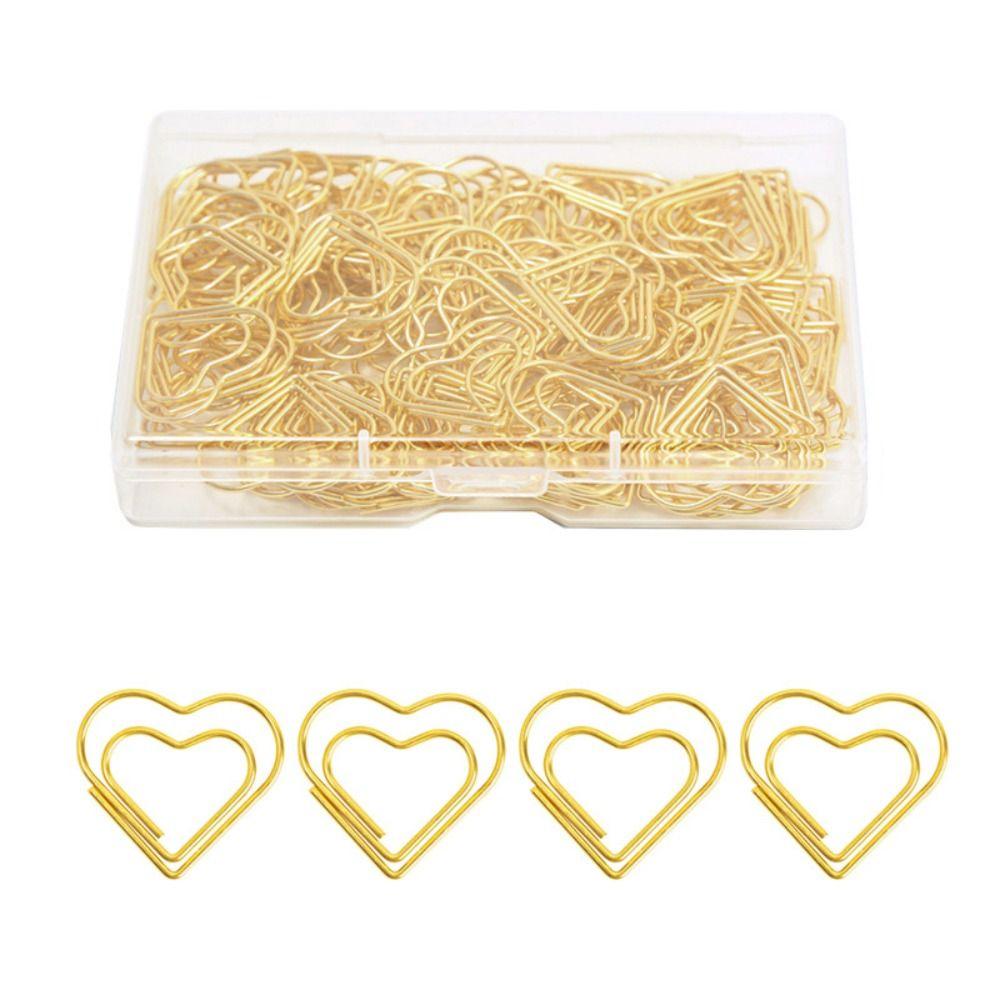 100Pcs Electroplated Paper Clips Silver/Rose Gold/Gold Cute Paper Clips Office Clips Office Home