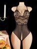 For Woman Nightdress See Through Deep V Sexy Underwear Women One-piece Exotic Costumes Hollow Crotchless Backless Bodysuit