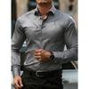 American Style Long Sleeve Shirt Men S Casual Printed Turn Down Collar