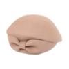 Hat Female Shape Felt Hat Autumn And Winter Wool Beret Elegant Solid Color Bow Stewardess Hat