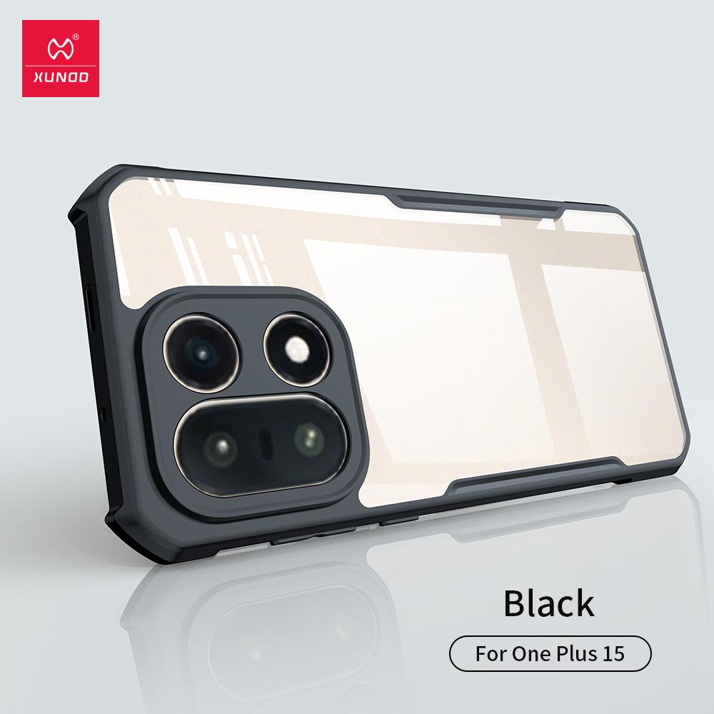 

Для OnePlus 15 Чехол XUNDD Чехол Прозрачная Задняя Крышка Подушка Безопасности Противоударный Бампер Защитные Чехлы Для One Plus 15 For OnePlus 15 чёрный
