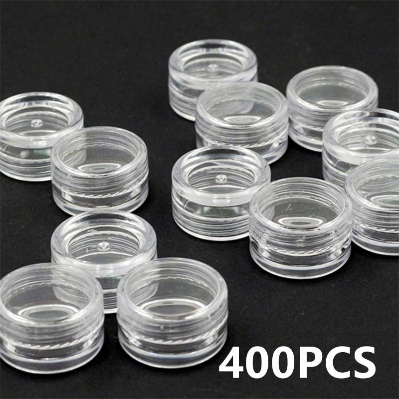 Bulk Pack 2.5ml Cosmetic Bottles 50/100/200/400pcs Clear Cream Jars for Nail Art Samples Small Clear Tin Containers for Balm
