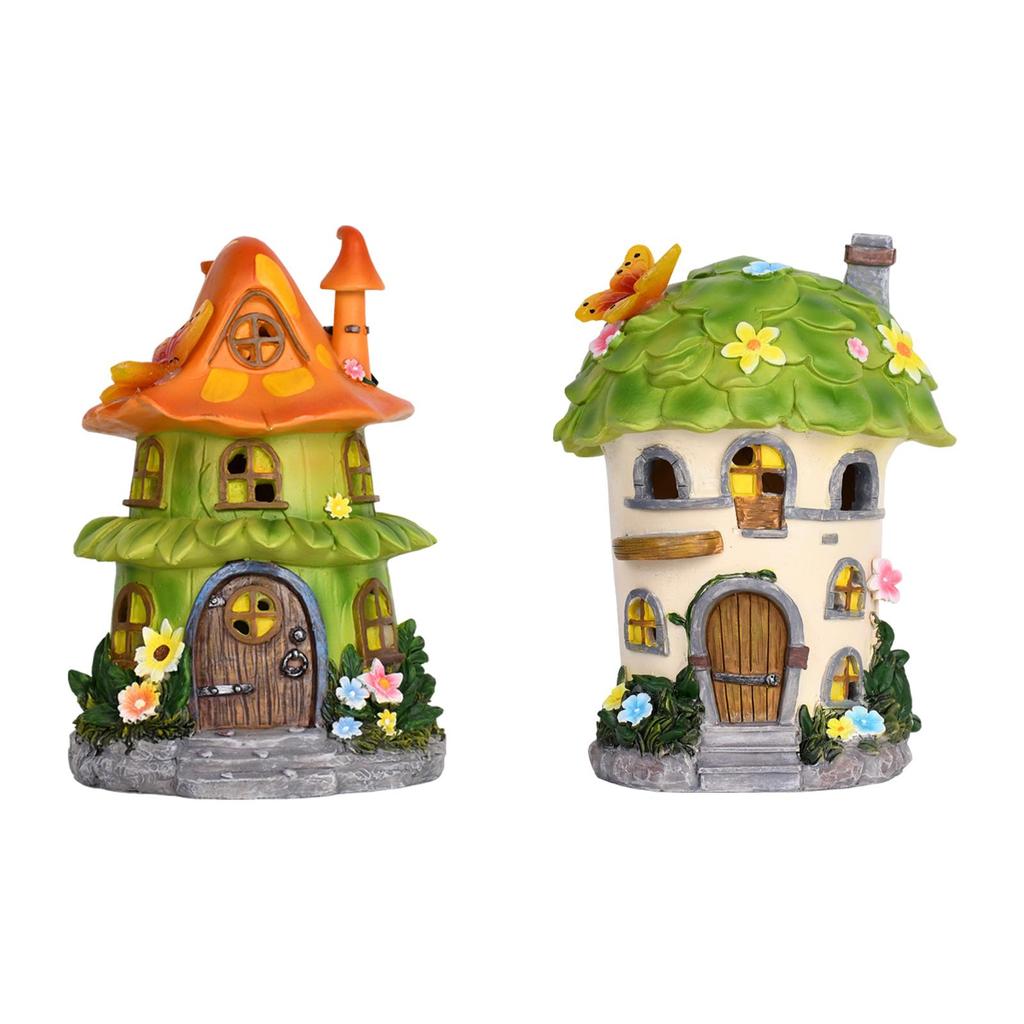 Garden Mushroom Statue Resin Sculpture Solar Sculpture for Home Lawn Patio