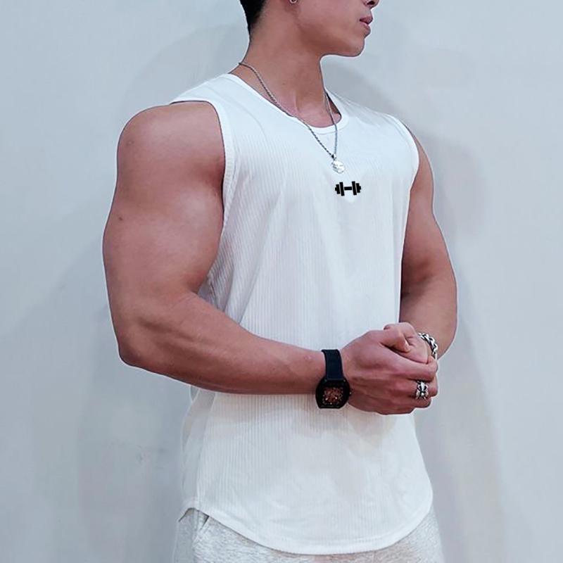 Muscleguys Summer Running Vests Men's Gym Tank Tops Fitness Clothing Quick-drying Loose Bodybuilding Sleeveless Singlets Basketball Shirt