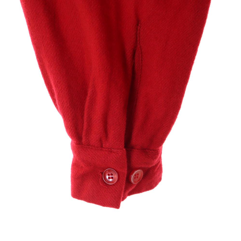 McGregor 50s 60s Wool Vintage Long Sleeve Open Collar Shirt S Red Men's Used