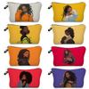 Women Dirty Braided Black Girl Print Cosmetic Bag Toiletries Organize Travel Storage Case 6848