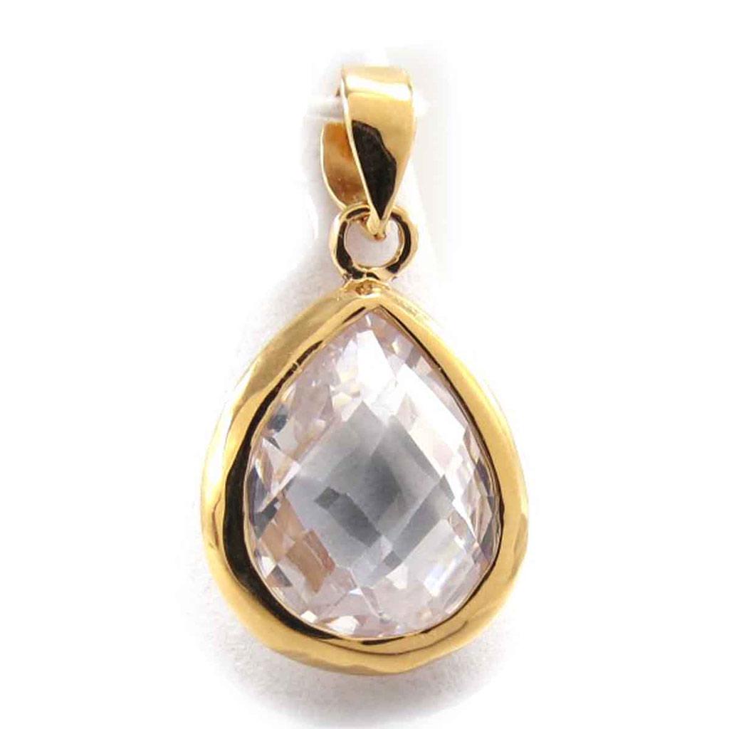 Les Trésors De Lily [E9185] - White Gold Plated 'Linda' Pendant