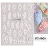 5D Simple Flowers Nail Embossed Stickers Elegrant Wedding Design Adhesive Sliders Summer Textured Engraved Decoration HTBE YSXX