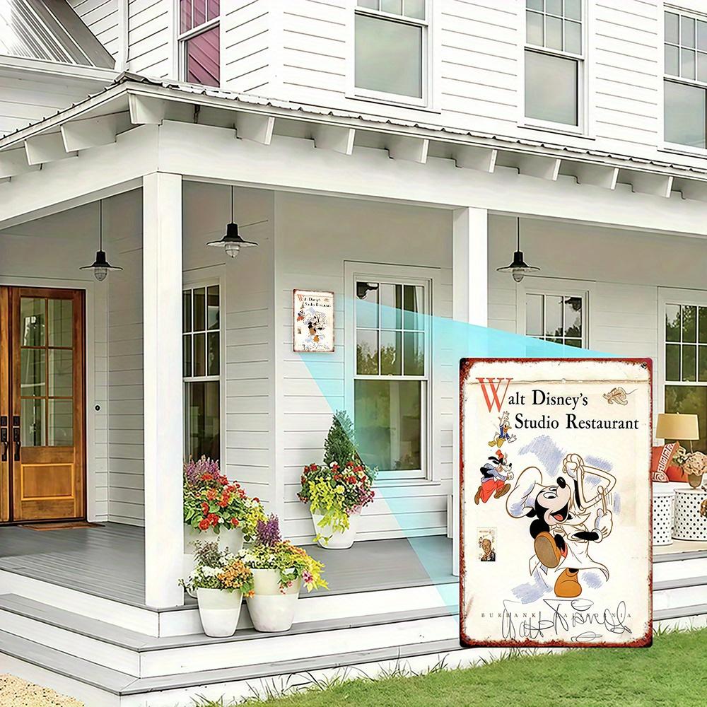 2D Flat, 1pc Disney Vintage Mickey Mouse Chef Poster - Heavy-Duty Iron Kitchen & Cafe Decor - Official Disney Birthday/Christmas